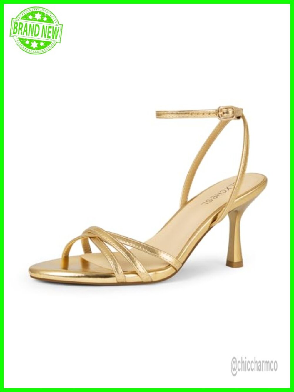 Women's Kitten Heels Strappy Open Toe Heeled Sandals with Cushioned Insole